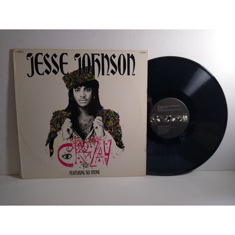 Jesse Johnson - Crazay 12" Single 1986 A&M Funk R&B 45 RPM TRANSLUCENT COLOR